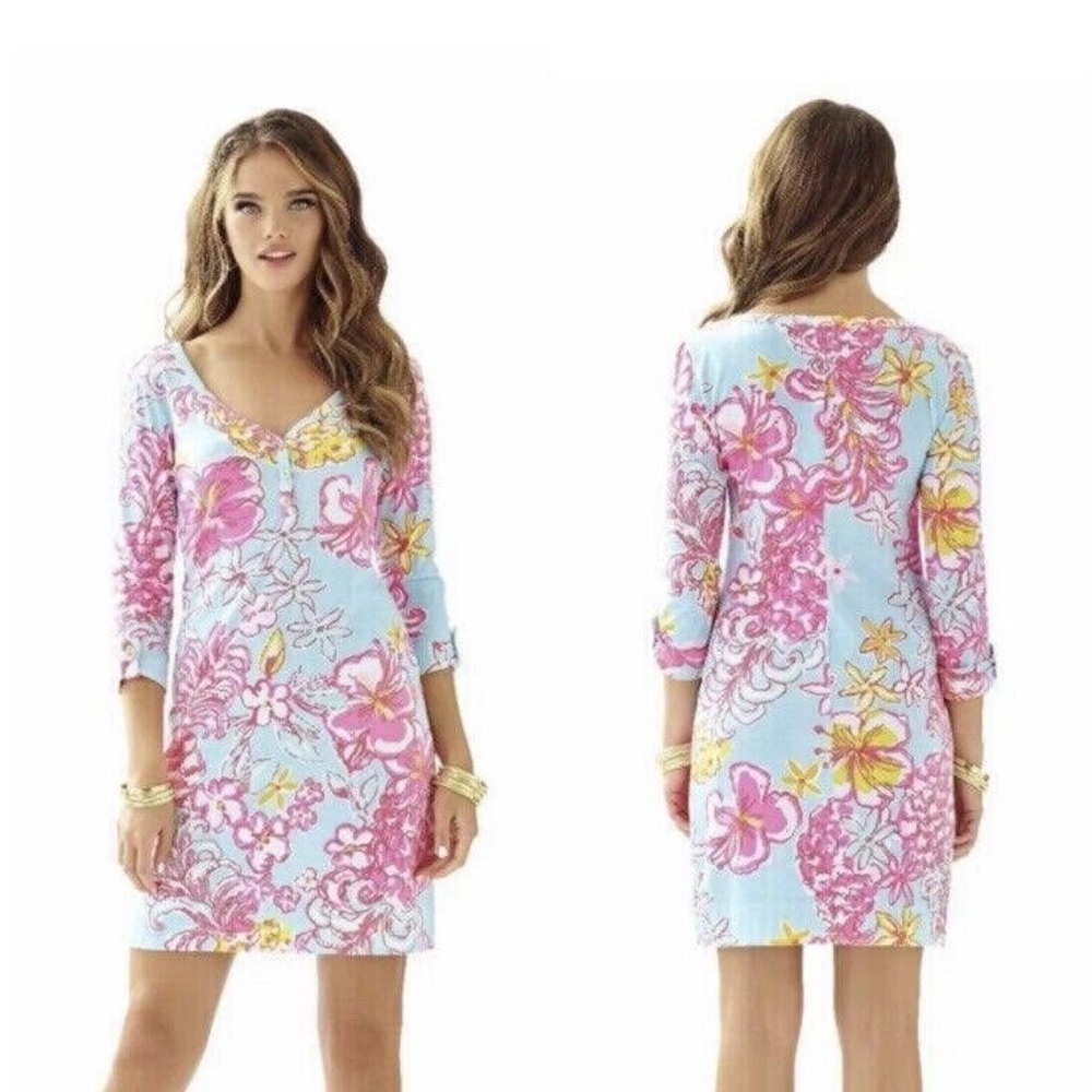 Lilly Pulitzer Palmetto Dress size S Lolita Breakwater Blue Pima Cotton
